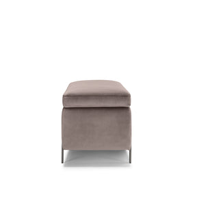 Panca Contenitore Made in Italy in Velluto Tortora - SARDORELLA 110x45 cm