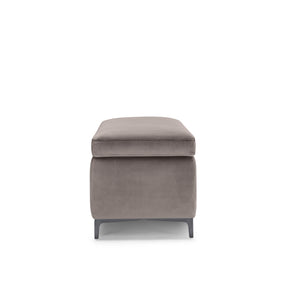 Panca Contenitore Made in Italy in Velluto Tortora - AVIGLIANA 110x50 cm