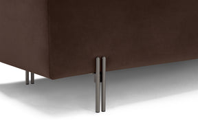 Panca Contenitore Made in Italy Trapuntata in Velluto Marrone - CARAMAGNA 110x45 cm