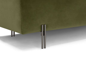 Panca Contenitore Made in Italy Trapuntata in Velluto Verde - CARAMAGNA 110x45 cm