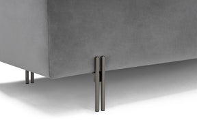 Panca Contenitore Made in Italy Trapuntata in Velluto Grigio - CARAMAGNA 110x45 cm