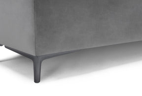 Panca Contenitore Made in Italy in Velluto Grigio - AVIGLIANA 110x50 cm