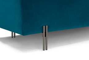 Panca Contenitore Made in Italy in Velluto Petrolio - SARDORELLA 110x45 cm