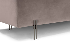 Panca Contenitore Made in Italy in Velluto Tortora - SARDORELLA 110x45 cm