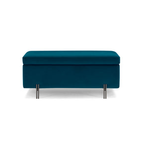 Panca Contenitore Made in Italy in Velluto Petrolio - SARDORELLA 110x45 cm