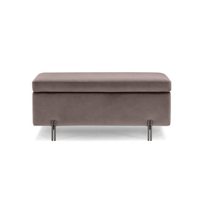 Panca Contenitore Made in Italy in Velluto Tortora - SARDORELLA 110x45 cm