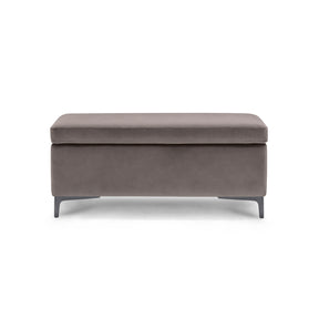 Panca Contenitore Made in Italy in Velluto Tortora - AVIGLIANA 110x50 cm