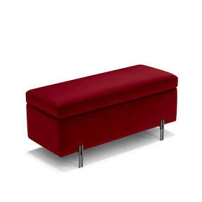 Panca Contenitore Made in Italy in Velluto Bordeaux - SARDORELLA 110x45 cm