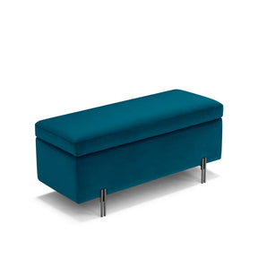 Panca Contenitore Made in Italy in Velluto Petrolio - SARDORELLA 110x45 cm