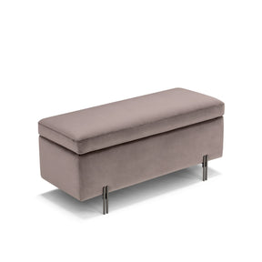 Panca Contenitore Made in Italy in Velluto Tortora - SARDORELLA 110x45 cm