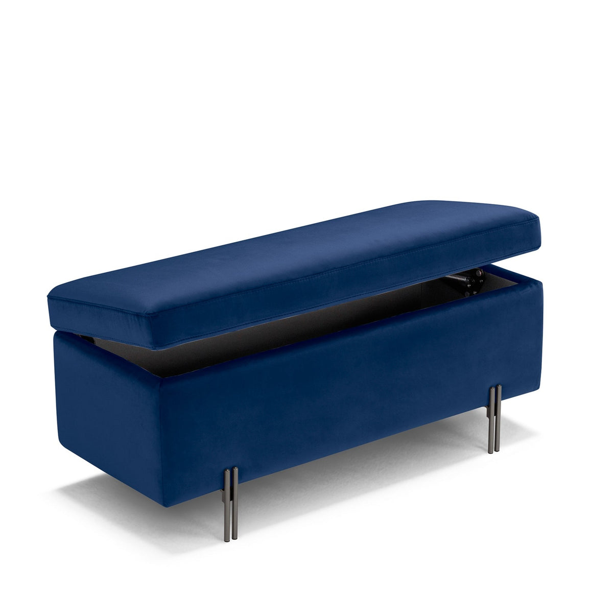 Panca Contenitore Made in Italy in Velluto Blu - SARDORELLA 110x45 cm