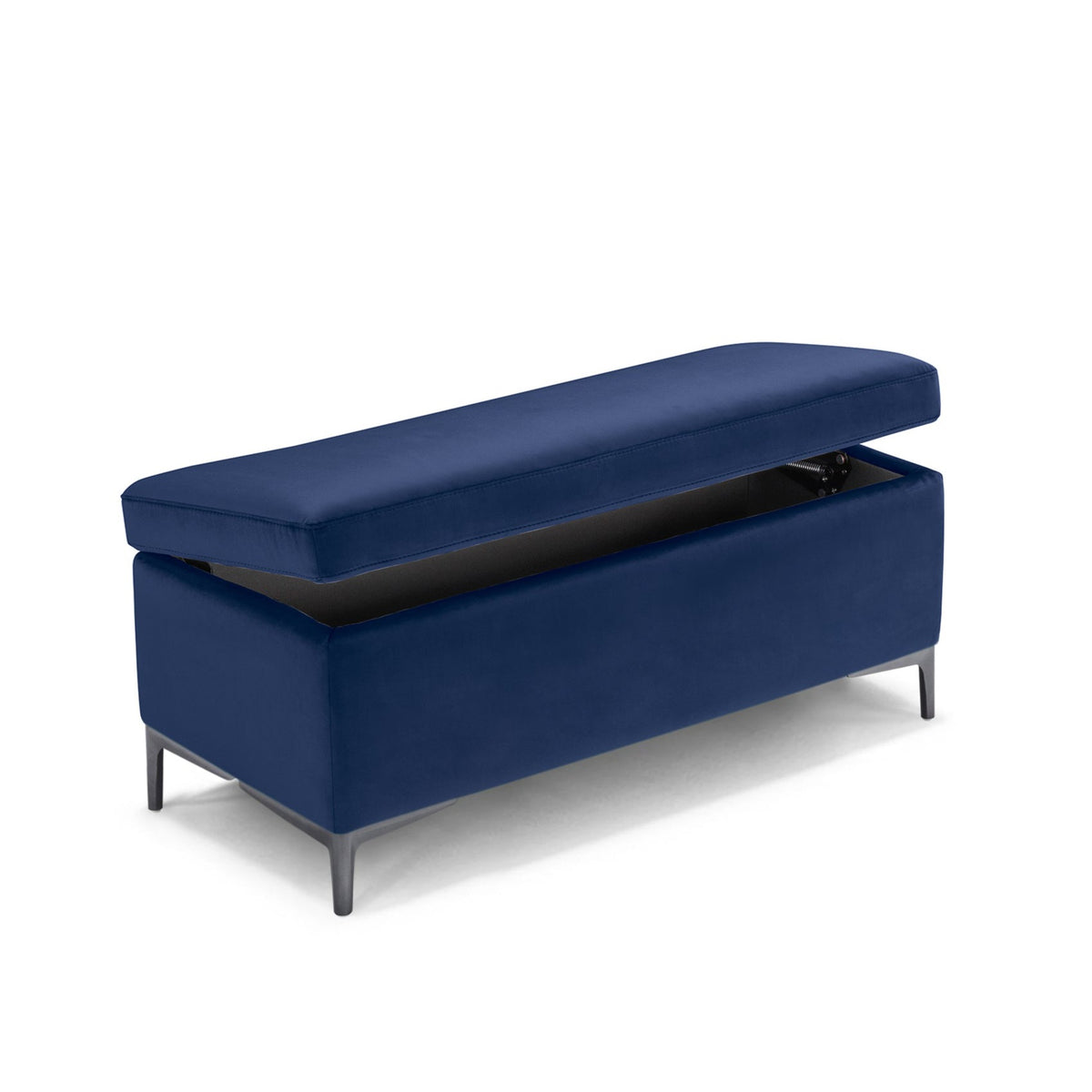 Panca Contenitore Made in Italy in Velluto Blu - AVIGLIANA 110x50 cm