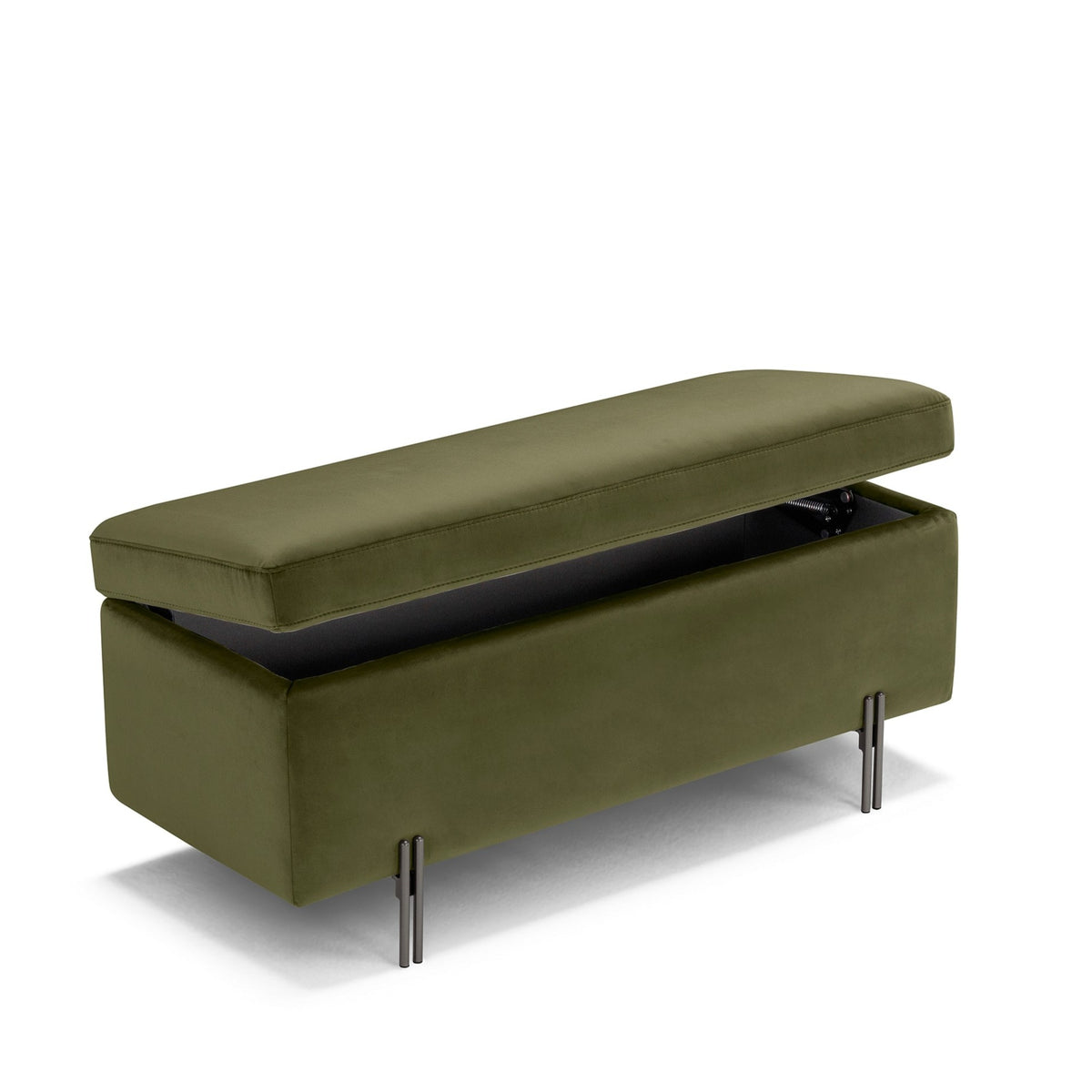 Panca Contenitore Made in Italy in Velluto Verde - SARDORELLA 110x45 cm