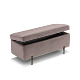 Panca Contenitore Made in Italy in Velluto Tortora - SARDORELLA 110x45 cm