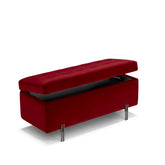 Panca Contenitore Made in Italy Trapuntata in Velluto Bordeaux CARAMAGNA 110x45 cm
