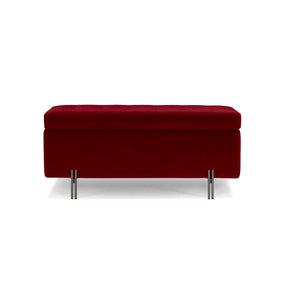 Panca Contenitore Made in Italy Trapuntata in Velluto Bordeaux CARAMAGNA 110x45 cm