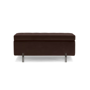Panca Contenitore Made in Italy Trapuntata in Velluto Marrone - CARAMAGNA 110x45 cm