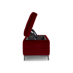 Panca Contenitore Made in Italy Trapuntata in Velluto Bordeaux - CORBARA 110x50 cm