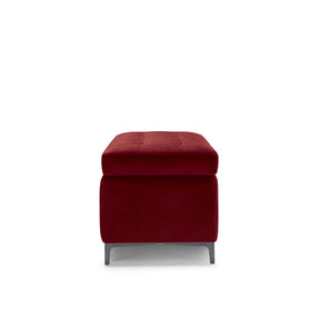 Panca Contenitore Made in Italy Trapuntata in Velluto Bordeaux - CORBARA 110x50 cm