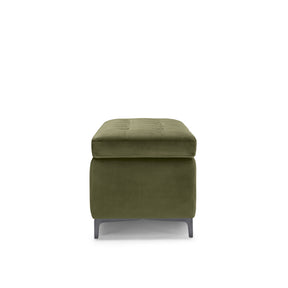 Panca Contenitore Made in Italy Trapuntata in Velluto Verde - CORBARA 110x50 cm