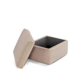 Pouf Contenitore Made in Italy in Velluto Camel - VULGANO