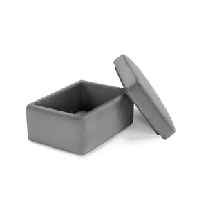 Pouf Contenitore Made in Italy in Velluto Grigio - VULGANO