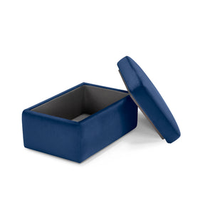 Pouf Contenitore Made in Italy in Velluto Blu - VULGANO