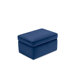 Pouf Contenitore Made in Italy in Velluto Blu - VULGANO
