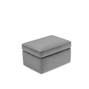 Pouf Contenitore Made in Italy in Velluto Grigio - VULGANO