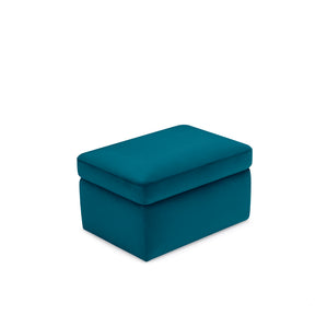Pouf contenitore Made in Italy in velluto petrolio - Vulgano