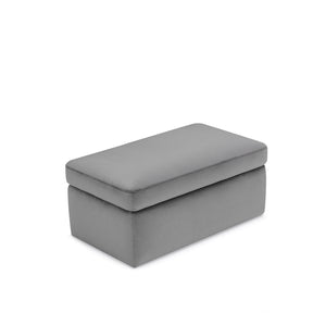 Pouf Contenitore Made in Italy in Velluto Grigio - VULGANO