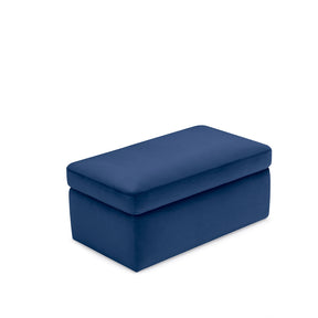 Pouf Contenitore Made in Italy in Velluto Blu - VULGANO