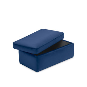 Pouf Contenitore Made in Italy in Velluto Blu - VULGANO