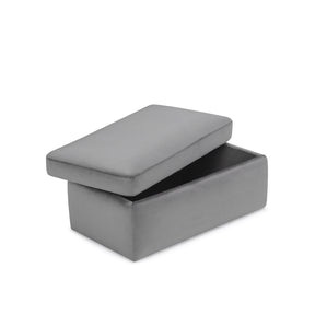 Pouf Contenitore Made in Italy in Velluto Grigio - VULGANO