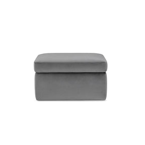 Pouf Contenitore Made in Italy in Velluto Grigio - VULGANO