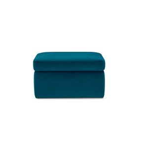 Pouf contenitore Made in Italy in velluto petrolio - Vulgano