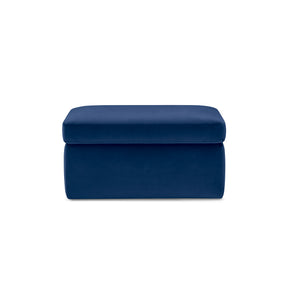 Pouf Contenitore Made in Italy in Velluto Blu - VULGANO