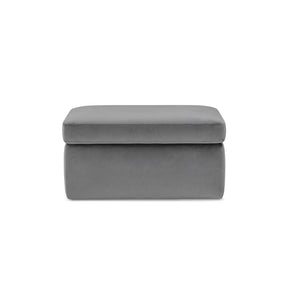 Pouf Contenitore Made in Italy in Velluto Grigio - VULGANO