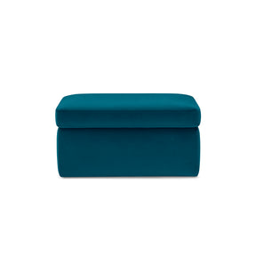 Pouf contenitore Made in Italy in velluto petrolio - Vulgano