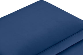 Pouf Contenitore Made in Italy in Velluto Blu - VULGANO