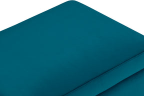 Pouf contenitore Made in Italy in velluto petrolio - Vulgano