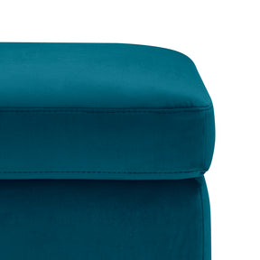 Pouf contenitore Made in Italy in velluto petrolio - Vulgano