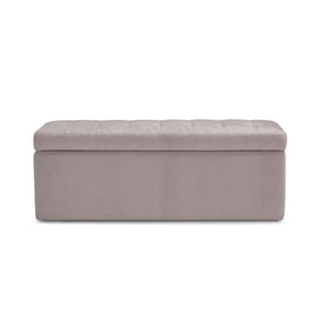 Panca Contenitore Made in Italy Trapuntata in Tessuto Cinigliato Tortora modello VALSURA