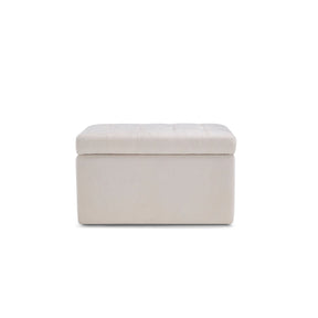Panca Contenitore Made in Italy Trapuntata in Tessuto Cinigliato Beige - VALSURA