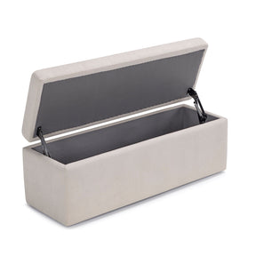 Panca Contenitore Made in Italy Trapuntata in Tessuto Cinigliato Beige - VALSURA