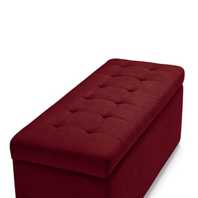 Panca Contenitore Made in Italy Trapuntata in Tessuto Cinigliato Bordeaux modello VALSURA