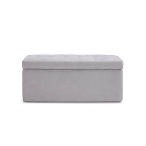Panca Contenitore Made in Italy Trapuntata in Tessuto Cinigliato Grigio Chiaro modello VALSURA