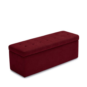 Panca Contenitore Made in Italy Trapuntata in Tessuto Cinigliato Bordeaux modello VALSURA