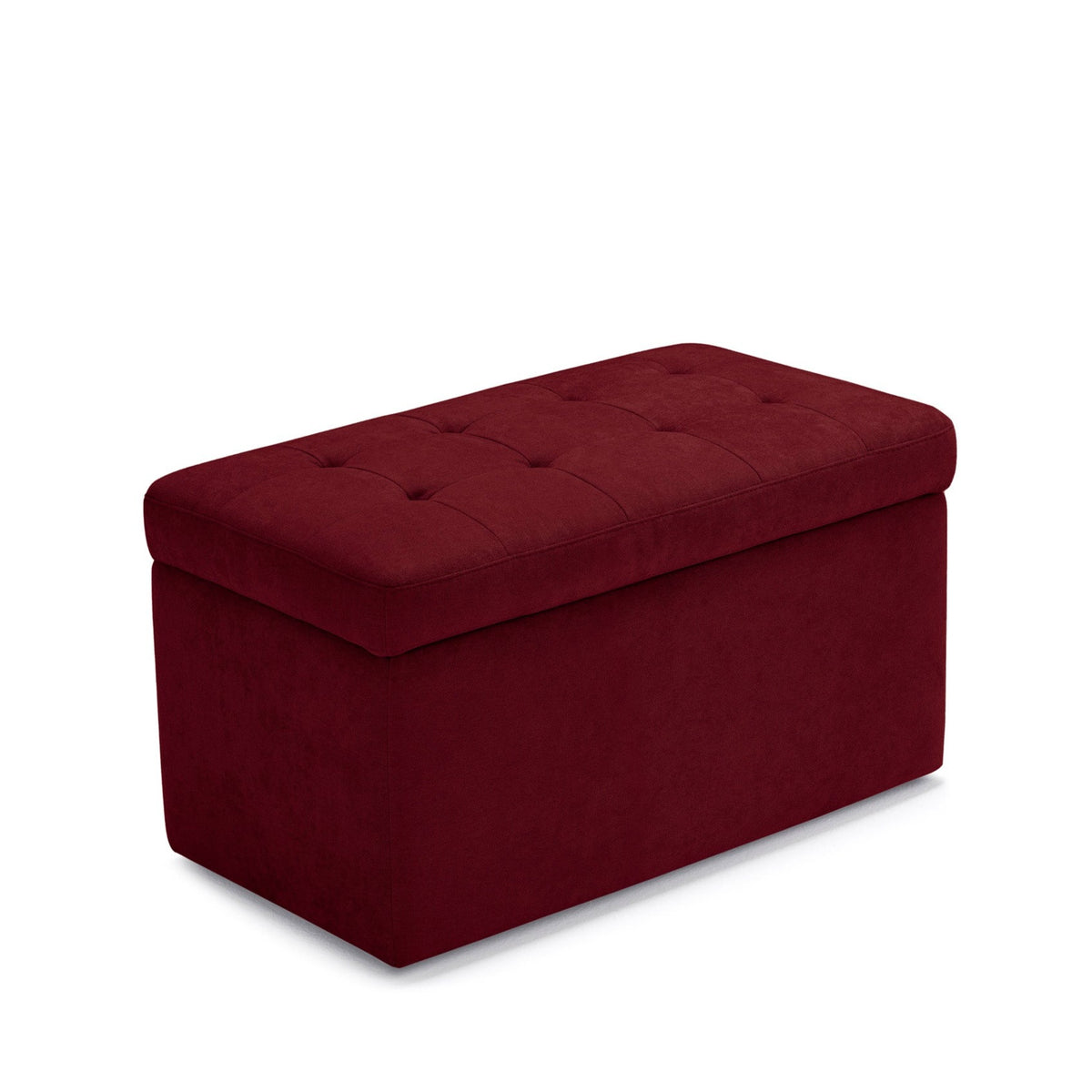 Panca Contenitore Made in Italy Trapuntata in Tessuto Cinigliato Bordeaux modello VALSURA