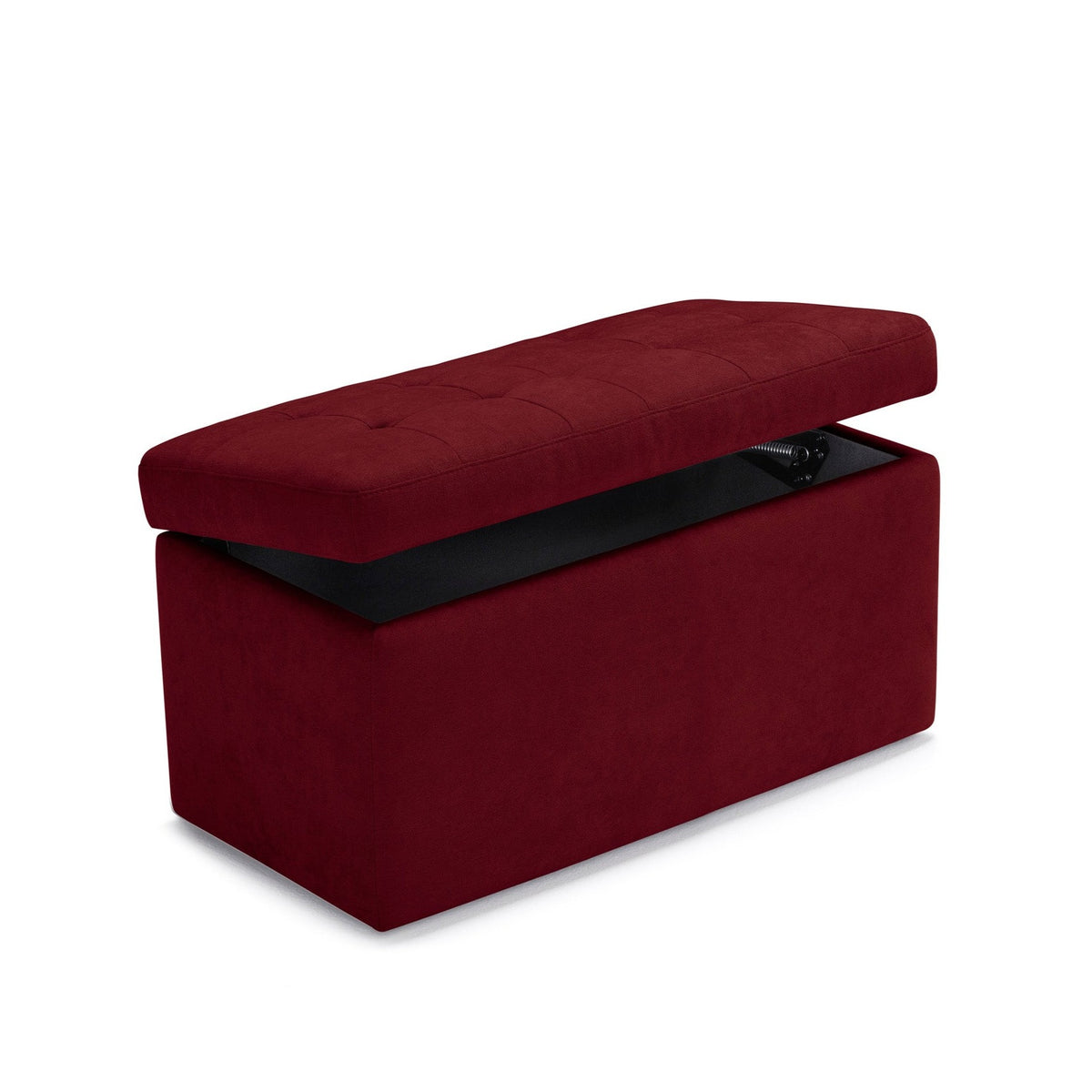 Panca Contenitore Made in Italy Trapuntata in Tessuto Cinigliato Bordeaux modello VALSURA